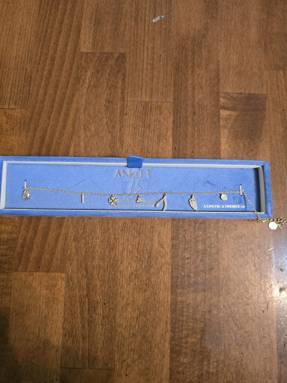Gold-tone Charm Anklet with Mixed Charms